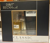 David Beckham Classic Men Gift Set 40ml EDT + Hair/Body 200ml SEE PICTURES
