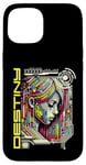 Coque pour iPhone 15 Cyber Anime AI Art Micro Puce Ordinateur Futuriste Cyber Girl