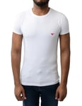 Genuine Emporio Armani  Embroidery  T Shirt Mens Top LARGE Cotton White R543-11