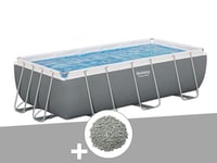 Kit piscine tubulaire Bestway Power Steel rectangulaire 4,04 x 2,01 x 1,00 m + 10 kg de zéolite