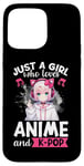 iPhone 15 Pro Max Just a Girl Who Loves Anime and K-Pop Anime Merch Japanese Case