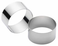 KitchenCraft Set of Two Deluxe Stainless Steel Cooking Rings 7cm x 3.5cm