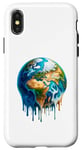 Coque pour iPhone X/XS Climate Change Earth Melting Planet Global Warming