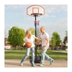 Costway - Panier de Basket sur Pied-Hauteur Réglable 178-208cm-Base de Lestage sur Roulettes en Acier pe