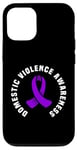 Coque pour iPhone 13 Pro Ruban violet pour sensibilisation à la violence domestique