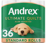 Andrex Ultimate Quilts Toilet Tissue; 36 Quilted Toilet Rolls with Aloe Vera Loo