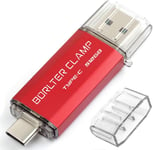 Clé Usb Type C 512 Go, Borlterclamp Double Connecteur Mémoire Stick Usb A Et C 3.0 Otg U Disque Pour Smartphone Android Samsung S10/S9, Huawei Honor, Etc., Tablette Et Ordinateur (Rouge)[Q2104]