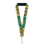 Teenage Mutant Ninja Turtles Unisex Lanyard - 1.0" Classic Tmnt Group Pose3/Tmnt Logo Green/Multi Color Key Chain, Multicolor, One Size UK