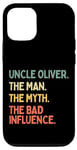 Coque pour iPhone 12/12 Pro Citation de l'oncle Oliver The Man The Myth The Bad Influence