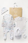 Elephant Print Cotton 5-Piece Baby Gift Set