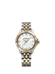 Raymond Weil Women's Tango 30 Mother of Pearl Diamonds Date Bracelet Strap Watch, Silver/Gold