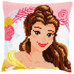 Vervaco Kit de Coussin au Point de Croix, Disney, La Belle et la Bête - Enchanted Beauty