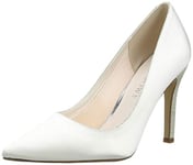 Rainbow Club Kiki - Ivory Satin & Silver Fine Shimmer High Heel Shoes, 3