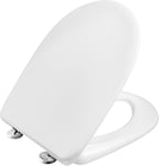 Cornat Bola Plus KSBOLSC100 Classic White Look Easy Care Duroplast Mécanisme d'abaissement automatique et fixation rapide Design simple pour tout siège de salle de bain/couvercle de WC