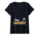 Womens The Codefather! Computer Programmer Incorrect Coding V-Neck T-Shirt