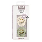 BIBS Pacifier Boheme 2 PACK Latex Size 1 Ivory/Sage Nappar 2 st