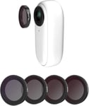 Kit de filtres pour Insta360 Go2 Go3 Action Camera, 4-Pack CPL ND8 ND16 ND32 Neutral Density Polarizing Polarizer Filter Set Lens Protector for Insta 360 go 2 go 3 Accessories