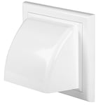 Awenta 4'' Inch / 100 mm Exhaust Hood Vent - White ABS Plastic - Non Return Valve, Backdraft Damper - Dryer Opening, Extractor Opening, External Ventilation Cover - Outdoor Air Vent Cap Grille