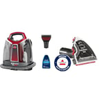 BISSELL SpotClean ProHeat Nettoyeur des Taches portatif, 2.5 litres, Titane et Rouge + 2369 Outil 3-en-1 Escalier et Tissus d'Ameublement