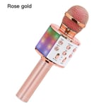 1 st Rose Gold Karaoke Trådlös Mikrofon med Dansande LED-lampor