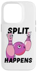 Coque pour iPhone 14 Pro Split Happens Bowler Funny Bowling