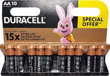 Duracell Alkaline Batteri, Aa (Lr6), Aa, 1,5V, Duracell, Blister, 10-Pack, 42308, Basic