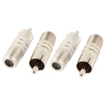 4Pcs F Type Female to RCA Male F/M RF Coaxial Cable Adapter Connectors