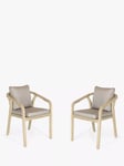 KETTLER Cora Rope Garden Dining Armchairs, Set of 2, FSC-Certified (Acacia Wood), Natural