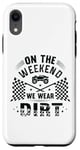 Coque pour iPhone XR Dirt Track Racing le week-end, nous portons un pilote de voiture Dirt Race