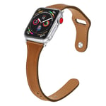 Apple Watch Series 5 44 mm klockarmband i äkta läder - Brun