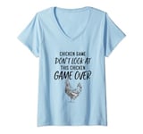 Womens Funny Chicken Joke Essential -Chicken Game V-Neck T-Shirt