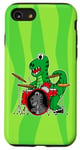 Coque pour iPhone SE (2020) / 7 / 8 Drumming T-Rex Jeu de tambours dinosaures