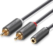 Câble RCA Jack 3.5mm Femelle vers 2 RCA Mâle Audio Câble Stéréo, 1m