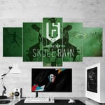 TOPRUN Canvas Tom Clancy's Rainbow Six Siege Operation Skull Rain Logo 5 pieces Modern wall art for living room Prints Image Framed Artwork Painting Picture Photos Home decoration