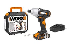 WORX WX291 Cordless Impact Driver with 2.0 Ah Battery, Black, 18V (20V Max)