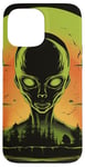 Coque pour iPhone 13 Pro Max Tête d'extraterrestre verte mignonne visage OVNI || Alien