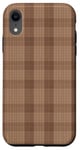 Coque pour iPhone XR Beige neutre et marron à carreaux vintage automne ambiance