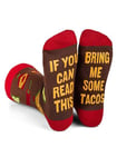 ZAKASA Novelty Gifts Socks Men: Funny Non Slip Sock - If You Can Read This Bring Me Some Tacos Socks Mens Anti Slip Grip Socks Gifts Idea for Birthday Valentines UK 6-12 Tacos 1 Pair