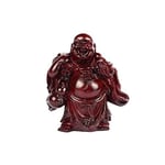 lachineuse - Statuette Bouddha Rieur Traditionnel - Statue Bouddha 18 cm Coloris Rouge - Décoration Feng Shui - Objet Déco Zen Chinoise pour Salon, Bureau - Idée Cadeau Chine Asie Porte Chance