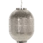 Beliani - Lustre Lampe Suspension Argentée en Nickel E27 Max 60W pour Éclairage de Salon ou Chambre au Style Oriental Marocain Tendance