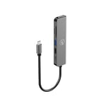 Mobility Lab Mobility – Hub adaptateur USB-C 6 en 1 60W – Port HDMI, USB 2.0, USB 3.0 super rapide, lecteur de carte SD et micro SD – HDMI 4K – Compatibilité macOS et Windows