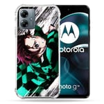 Cokitec Coque Renforcée pour Motorola G14 4G Manga Demon Slayer Tanjiro