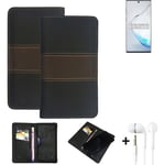 Wallet Case + headphones for Samsung Galaxy Note10 Exynos Protective Cover Brown