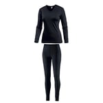 Medico Ensemble de sous-vêtements thermiques pour femme Sous-vêtements fonctionnels Sous-vêtements de ski Noir 40/42