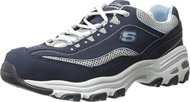 Skechers Femme D'Lites Biggest Fan Baskets, Bleu Marine Blanc, 38 EU