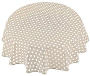 Home Direct Nappe Toile cirée PVC Ronde 140 cm à Pois Beige