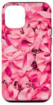 Coque pour iPhone 12/12 Pro Motif floral rose pop art mignon camouflage nœud ruban