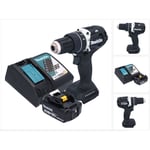 Dhp 484 RM1B Perceuse-visseuse à percussion sans fil 18 v 54 Nm Brushless noire + 1x batterie 4,0 Ah + chargeur - Makita