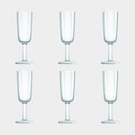 Palm Champagneglas i plast Flute Blanc, non-slip, transparent, 18 cl, 6-pack