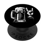 Mug à bière Rock 'n Roll - Vintage Beer Lover PopSockets PopGrip Adhésif